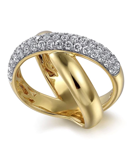 Gabriel & Co. Contemporary Collection Diamond Crossover Ring