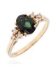 Oval Green Tourmaline and Diamond Accent Ring