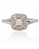 Diamond Double Halo Engagement Ring in White and Rose Gold