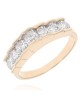 Diamond Step Cut Side Ring in Yellow Gold