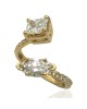 Handmade GIA Certified Radiant & Marquise Diamond Bypass Ring in 18YG