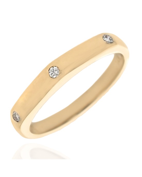 Diamond Stack Band in Yellow Gold