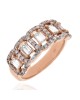 Baguette and Round Diamond Halo Band