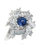 Sapphire and Diamond Bypass Cluster Ring