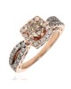 Diamond Square Halo Engagement Ring in Rose Gold