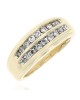 2 Row Diamond Fluted Accent Ring in White and Yellow Gold