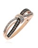 Diamond Open Cut Ribbon Crossover Ring in Rose Gold