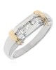 Gentlemen's Diamond Fluted Accent Ring in White and Yellow Gold