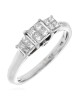 Diamond Triple Cluster Engagement Ring in White Gold