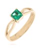 Emerald Solitaire Ring in Yellow Gold
