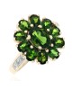 Chrome Diopside and Diamond Accent Halo Ring in Yellow Gold