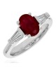 Ruby and Diamond Accent Ring in Platinum