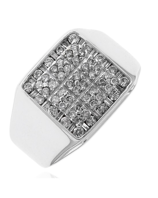 Gentlemen's Diamond Halo Ring in White Gold