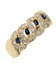 Marquise Cut Sapphire and Diamond S Motif Tapered Band