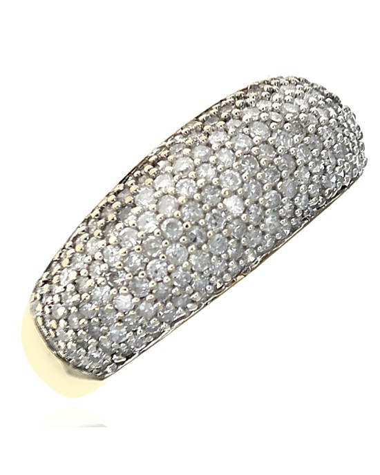 Pave Diamond Dome Style Ring in Yellow Gold