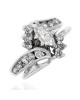 Marquise and Round Diamond Wedding Set in White Gold