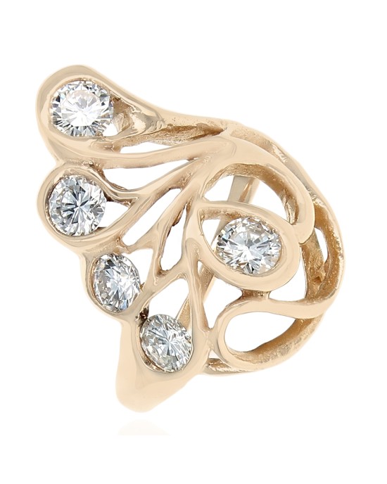 Diamond Open Free Form Ring in Gold