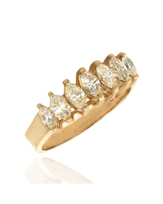 marquise Cut Diamond Rooftop Ring in Gold