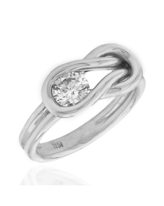 Diamond Solitaire Knot Ring