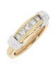 Diamond Fluted Accent Arthritic Shank Ring in White and Yellow Gold