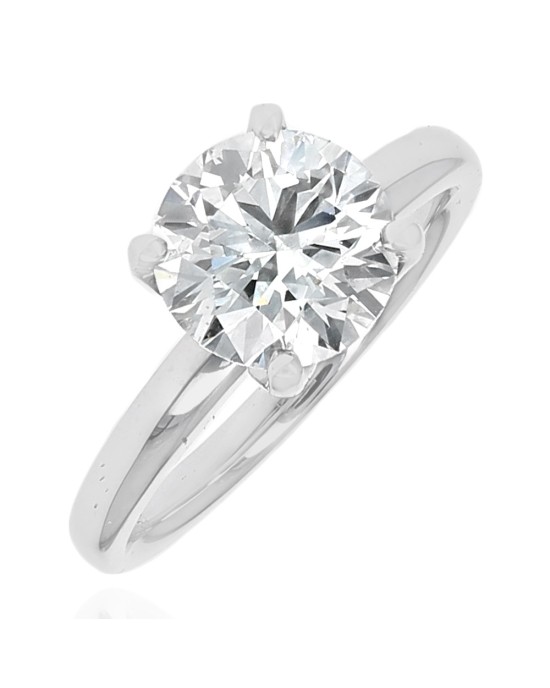 One GIA Certified Round Brilliant Cut Diamond Solitaire Ring in 18KW