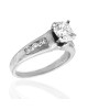 Round Brilliant Diamond Solitaire Engagement Ring with Diamond Accent