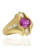 Satin Finish Pink Sapphire and Diamond Ring