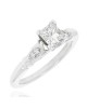Diamond Milgrain Engagement Ring in White Gold