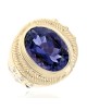 Getlemans Iolite and Diamond Etched Ring