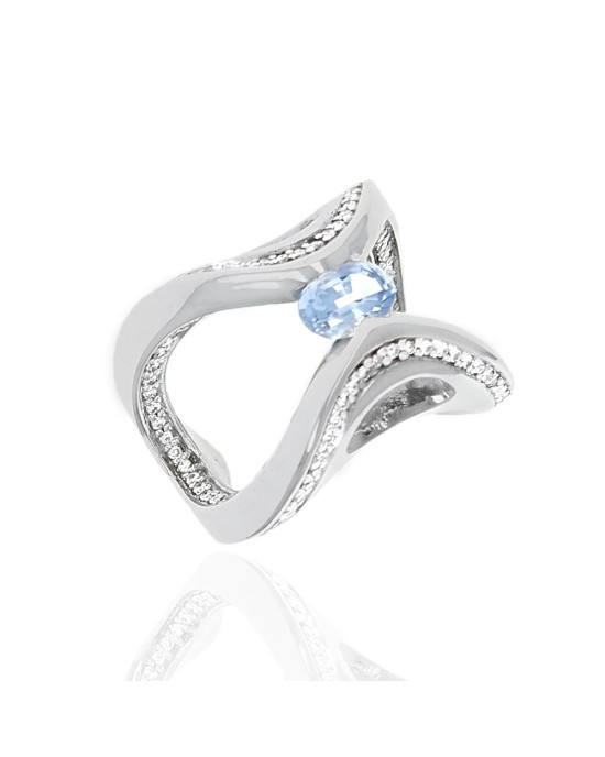 Gelin Abaci Sapphire and Diamond Inside Outside Cuff Ring