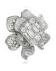 Diamond Pave Floral Ring with Mosaic Centerpiece
