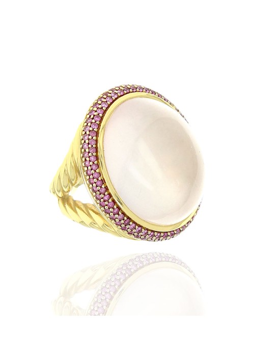 Davod Yurman Rose Quartz and Pink Sapphire Ring