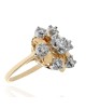 Diamond Open Cut Snowflake Ring in White and Yellow Gold