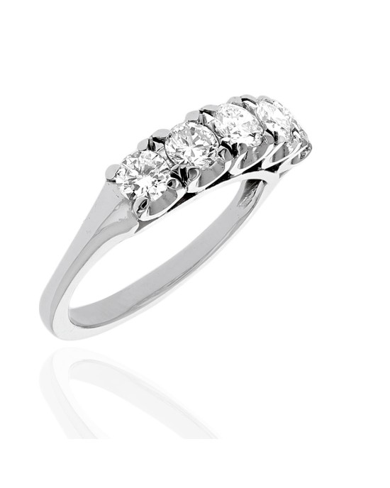 5 Stone Diamond Ring in White Gold