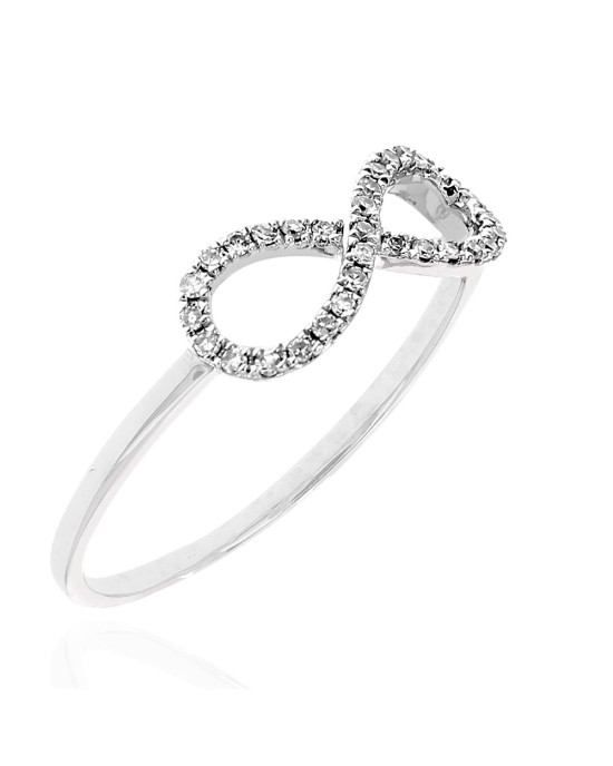 Diamond Infinity Ring in White Gold