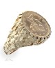 Gentlemen's 1861 Liberty Coin Nugget Style Ring in Yellow Gold