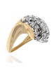 Diamond Cluster Cocktail Ring in White and Yellow Gold