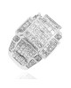 Diamond Square Top High Profile Cathedral Style Ring in White Gold
