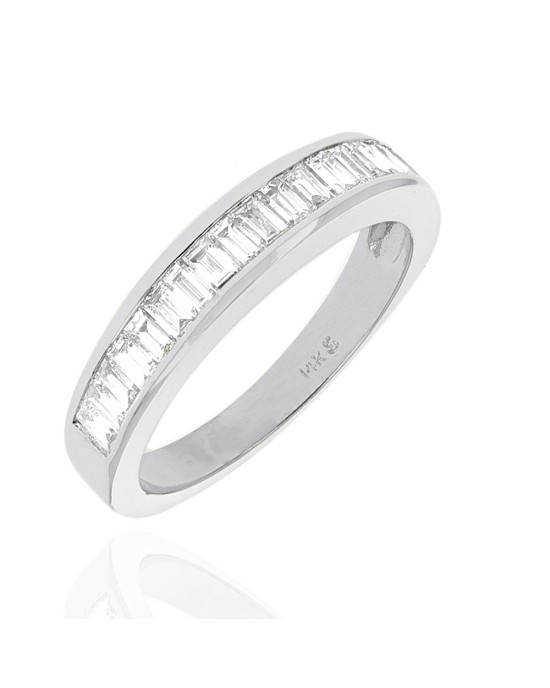 Diamond Tapered Ring in White Gold