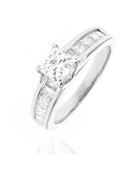 Princess Diamond Engagement Ring in White Gold