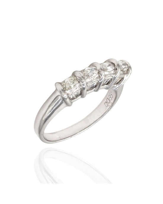 Marquise and Baguette Diamond Ring in Platinum