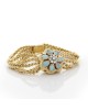 Eloga 14KY Gold Vintage Diamond Opal Flip Top Dress Watch