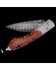 William Henry Spearpoint Red Flash Dichroic Glass Damascus Steel Pocket Knife