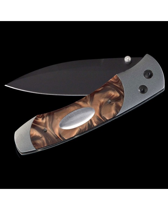William Henry Titanium Brown Acrylic Stainless Steel Pocket Knife A300-3B