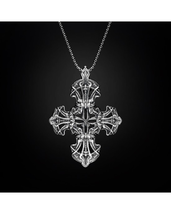 William Henry Pax Cross Necklace in Sterling Silver