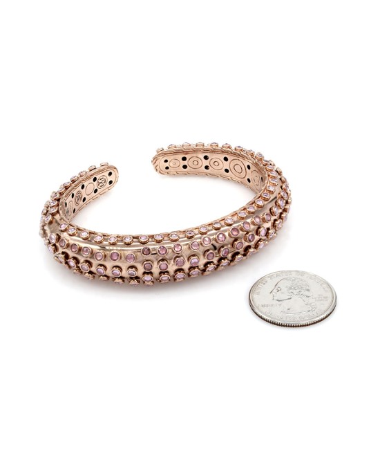 Sapphire pink gold cuff bracelet