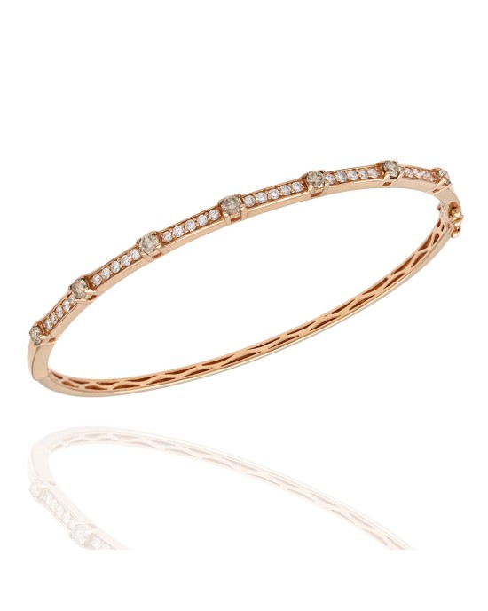 Le Vian Diamond Hinged Bangle Bracelet in Rose Gold