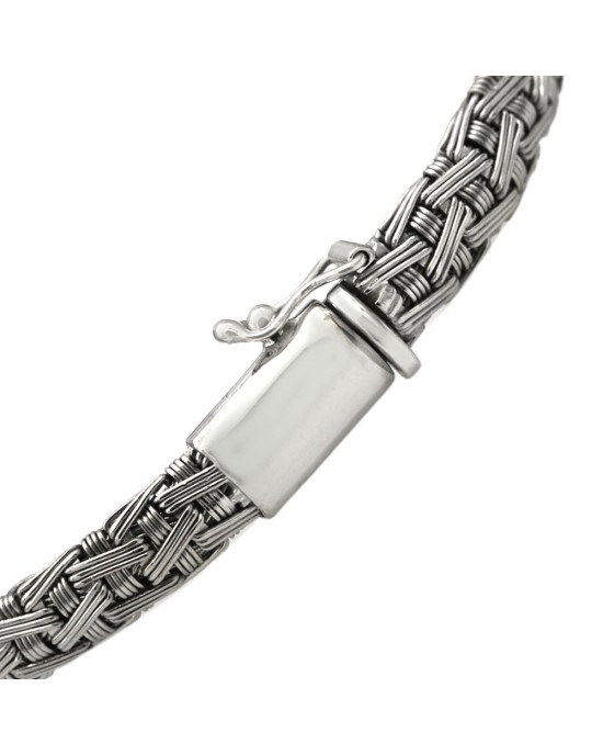 Pre-owned Roberto Coin Woven Magnetic Bracelet in Sterling Silver