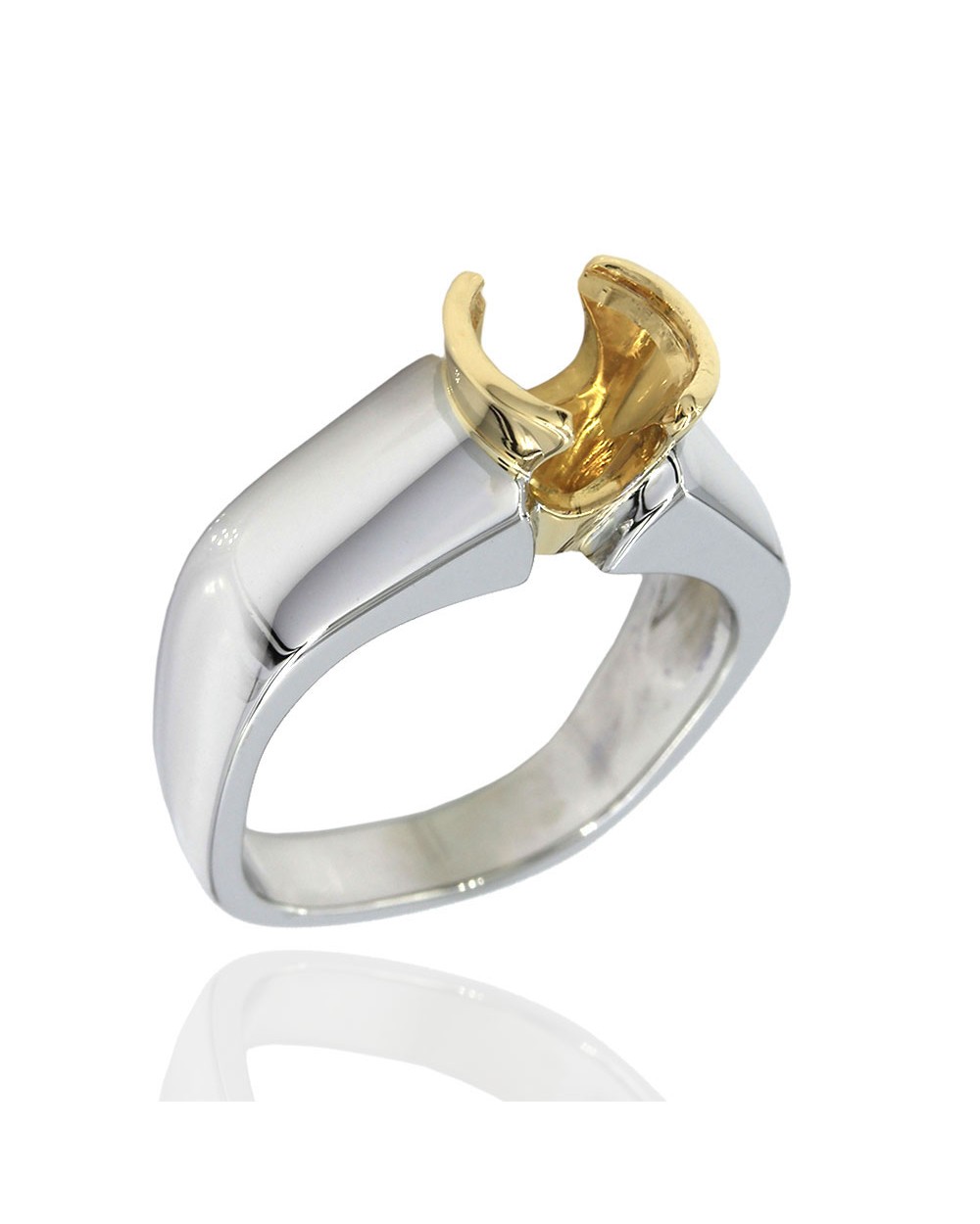 Two Tone Gold Solitaire Ring Mounting