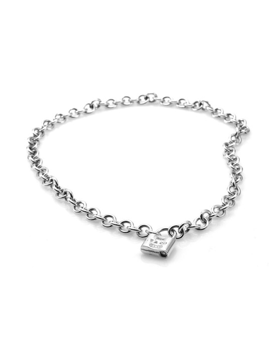 Tiffany & Co.1837™ Silver Lock Pendant 16 chain